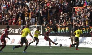 Detroit City FC plays in a game