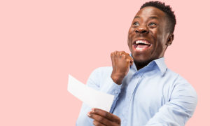Bettor with a winning ticket