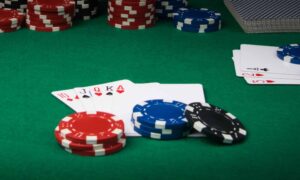 Poker,Game,Concept,On,Green,Table,,Long,Photo