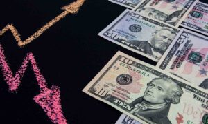 Us,Dollars,Currency,Rates,Trends,Concept,-,Line,Graph,With