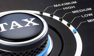 Lowest,Level,Of,Tax,Concept,,Knob.,3d,Rendering