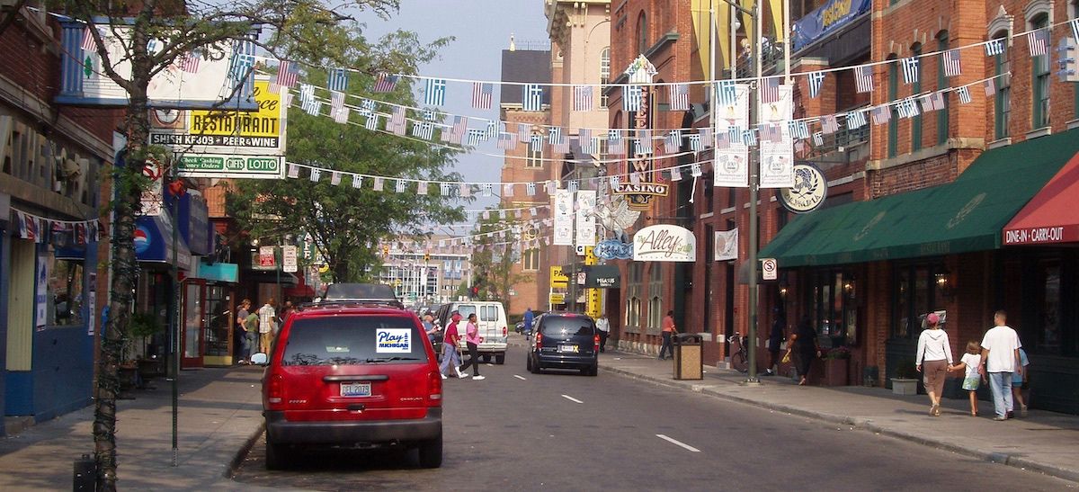 Photo of Greektown, where Greektown Casino in Detroit is showing revenue growth over 2022