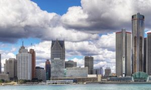 Photo of Detroit skyline for story on Detroit casino revenue for September 2023