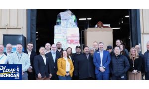 Image of Gun Lake Casino stuff, who sent donations to Walpole Island Tribal Nation in Canada
