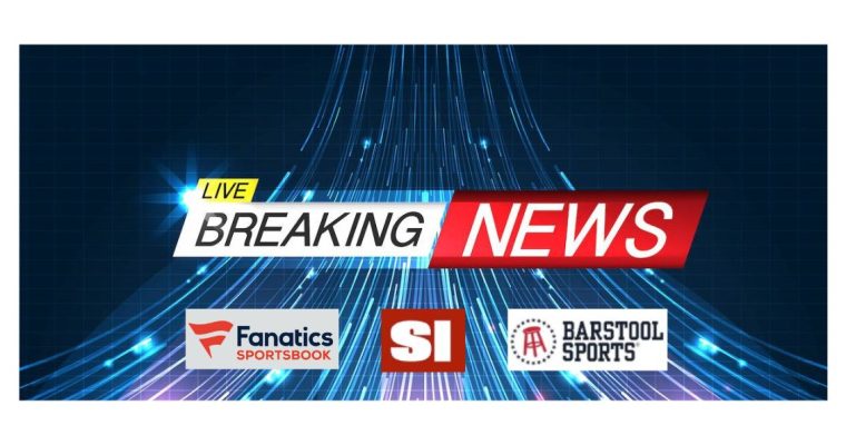 Breaking News graphic with the logos of Fanatics Sportsbook, Sports Illustrated and Barstool Sports. This week, Fanatics, Barstool and SI all made news that could impact Michigan online gambling