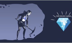 Cartoon of a businesswoman digging a tunnel with a pick axe and getting closer to a diamond that has the Michigan logo on it and the words "Top Online Casino" above it. It may not be long before FanDuel catches BetMGM to capture the No. 1 online casino spot in the Great Lakes State.