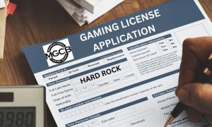 MGCB Gaming License Application form with Hard Rock listed as the name applying. Despite purchasing 888's US assets, the MGCB told PlayMichigan that Hard Rock must apply for its own online casino license to launch.