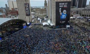 Aerial crowd shot from the 2024 NFL Draft in Detroit. Despite the city hosting nearly 800,000 fans during the NFL Draft in April, Detroit casinos did not benefit from the event.