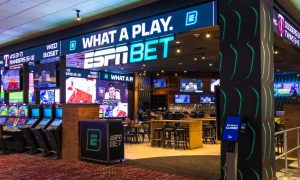 ESPN BET retail sportsbook at the Hollywood Casino Greektown. PENN CEO Jay Snowden reported a successful opening of the first ESPN BET retail casino at Hollywood Casino Greektown during the NFL Draft.