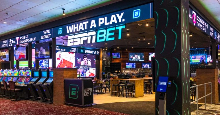 ESPN BET retail sportsbook in the Hollywood at Greektown Casino in Detroit. The opening of the first ESPN BET retail sportsbook at Hollywood Greektown was a success. However, the online product has lagged in Michigan.
