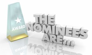 Tropy beside the words "The nominees are..." The campaign is a finalist in the Social Good Campaign category. Michigan's Don't Regret the Bet campaign is a finalist for a Shorty Award honoring outstanding work across digital and social platforms.
