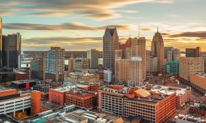 Detroit skyline. Detroit casinos posted $110.8 million in August revenue. It is the third-best total of the year behind March and May.