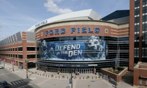 Image of Ford Field in Detroit for a story on BetMGM posting responsible gambling messages at NFL stadiums this September.
