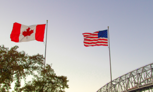 Canadian and US Flags - Cross Border Casino App Users