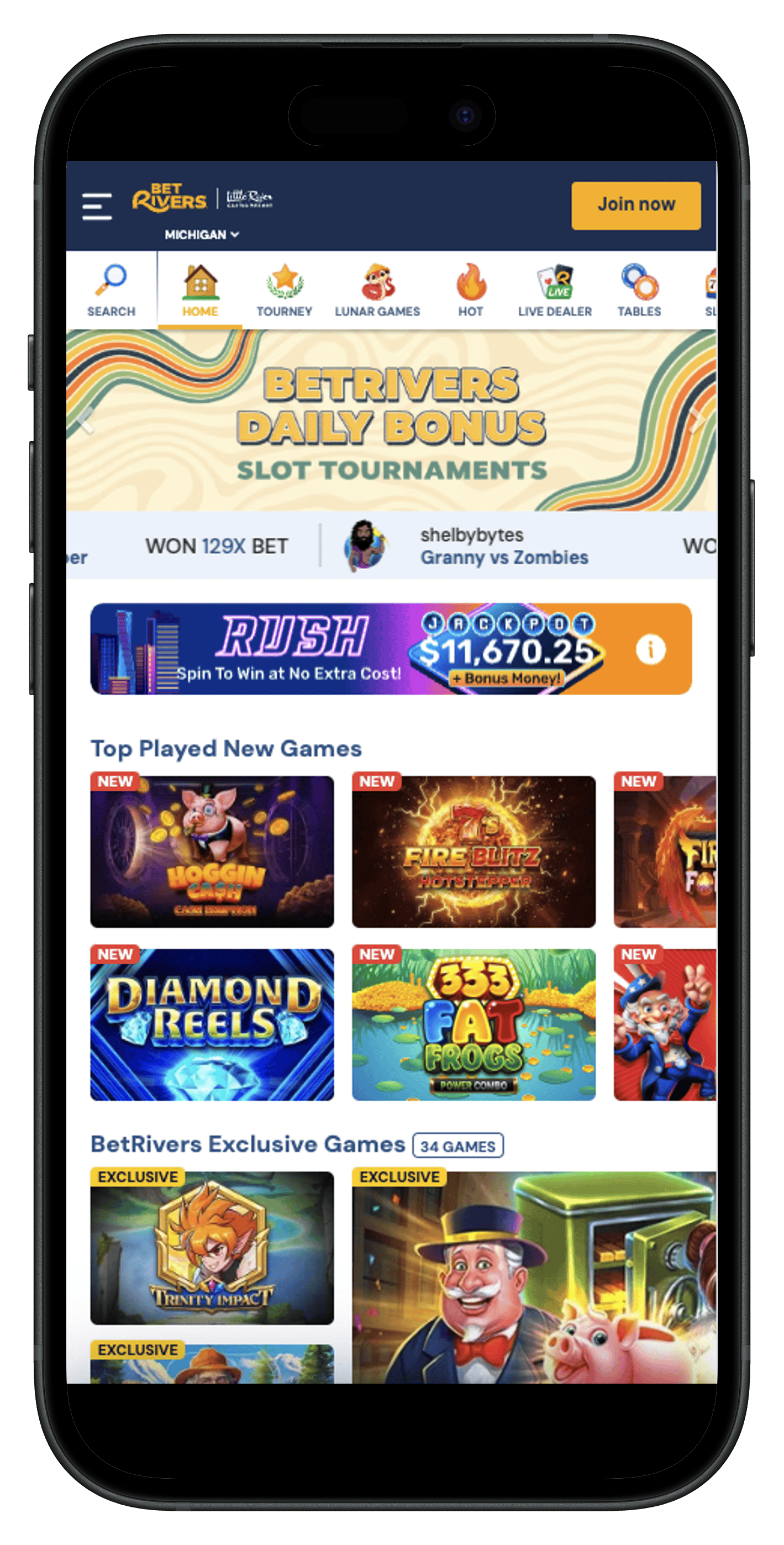 BetRivers Online Casino App Screenshot