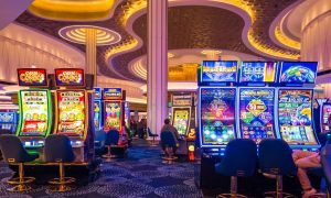 a series of slots inside a casino