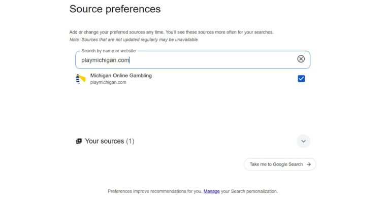 playmichigan preferred news publisher google