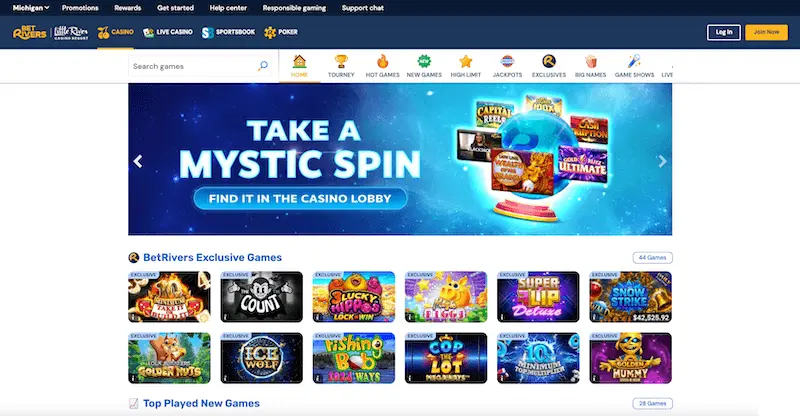 BetRivers Casino Michigan desktop