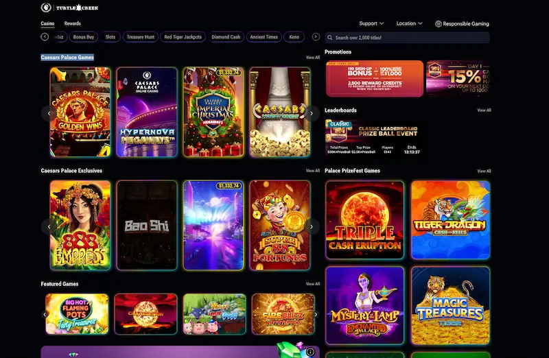 Caesars Palace Online Casino homepage