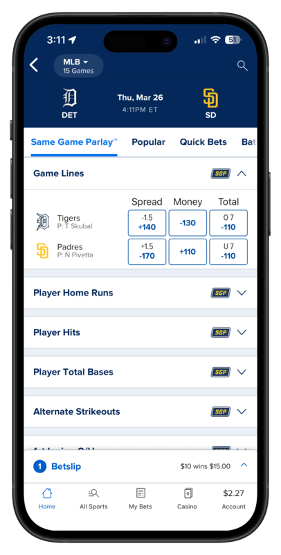 FanDuel Sportsbook Game Lines