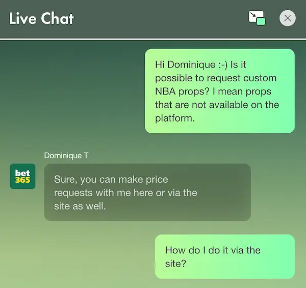 Live chat support at bet365 Sportsbook Michigan