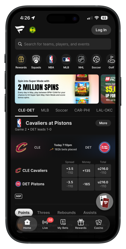 Fanatics Sportsbook App Screenshot