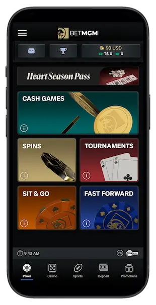 BetMGM Poker Michigan app