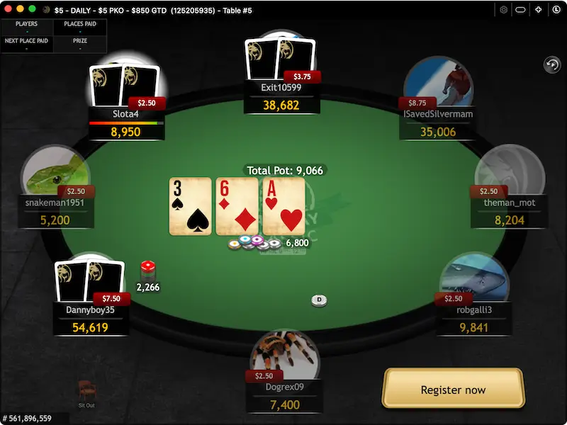 BetMGM Poker Michigan table view