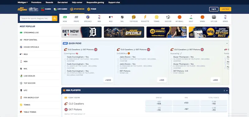 BetRivers Sportsbook website
