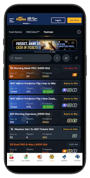 BetRivers Poker MI app