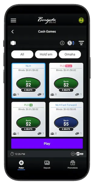 Borgata Online Poker app