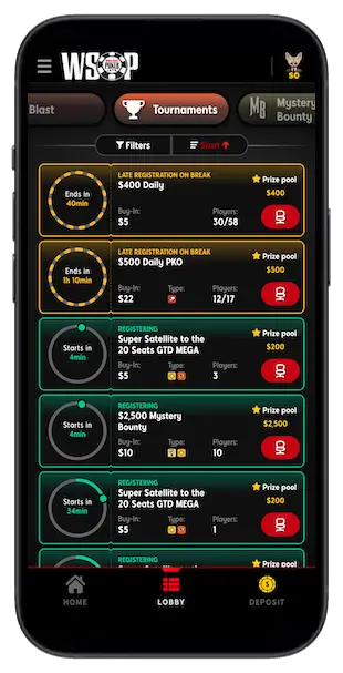WSOP Online Michigan app