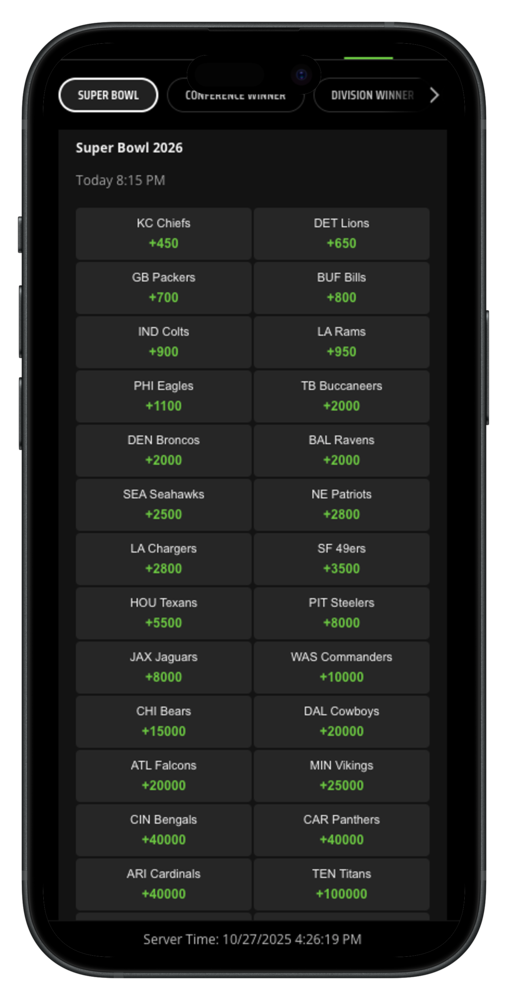 DraftKings Super Bowl 2026 Futures
