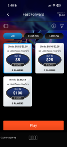 Party Poker fast forward