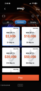 Party Poker spins