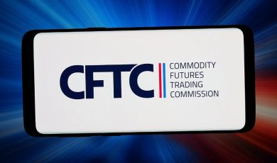 CFTC logo displayed on a smartphone screen,