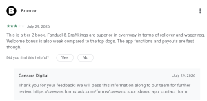 Caesars Sportsbook Brandon reveiw