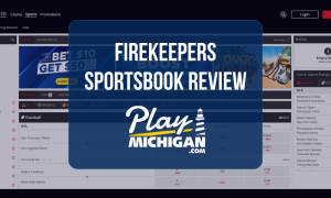 FireKeepers Sportsbook Review: Online sportsbook homepage featuring betting markets and Play Michigan logo