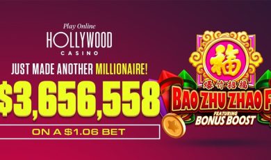 A $1.06 spin on Hollywood Casino's DropZone paid more than $3.65 million, the third-largest online casino jackpot ever won in Michigan.